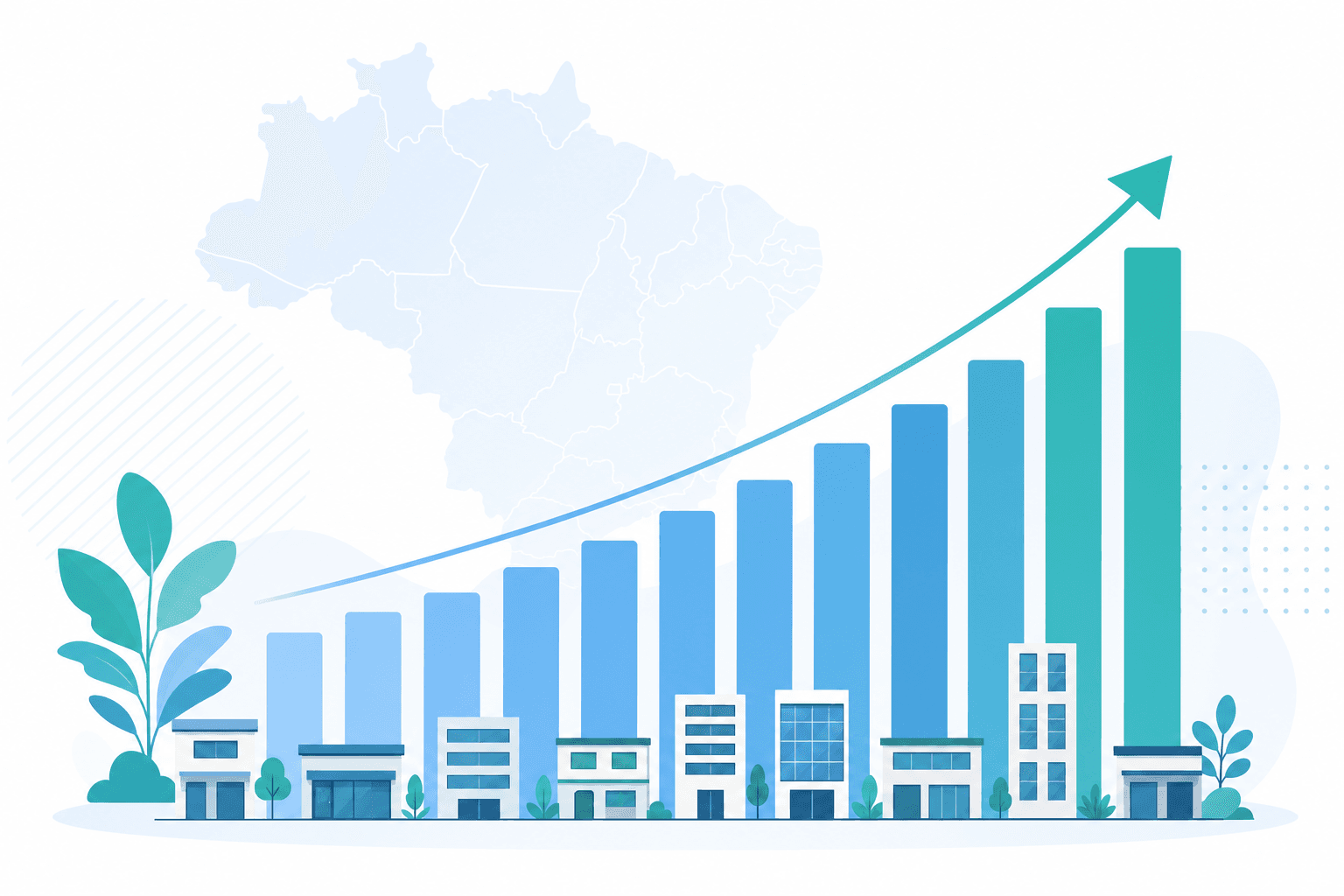 Gráfico ilustrativo de aberturas de empresas ao longo dos meses