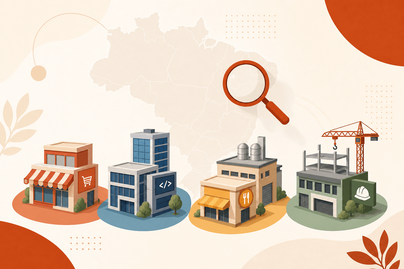 Ilustração: empresas agrupadas por setor econômico (CNAE)